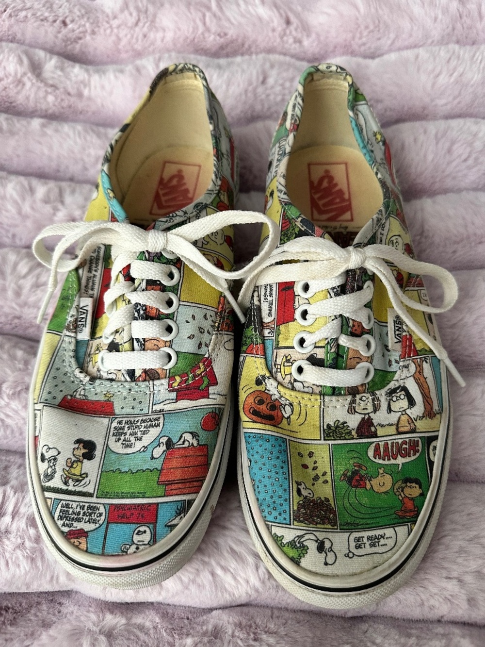 PEANUTS VANS Womens 9 Mens 7.5 Red Barron Pumpkin Depressed Psychiatric Snoopy